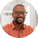 a black man with beards and mustache and black glass