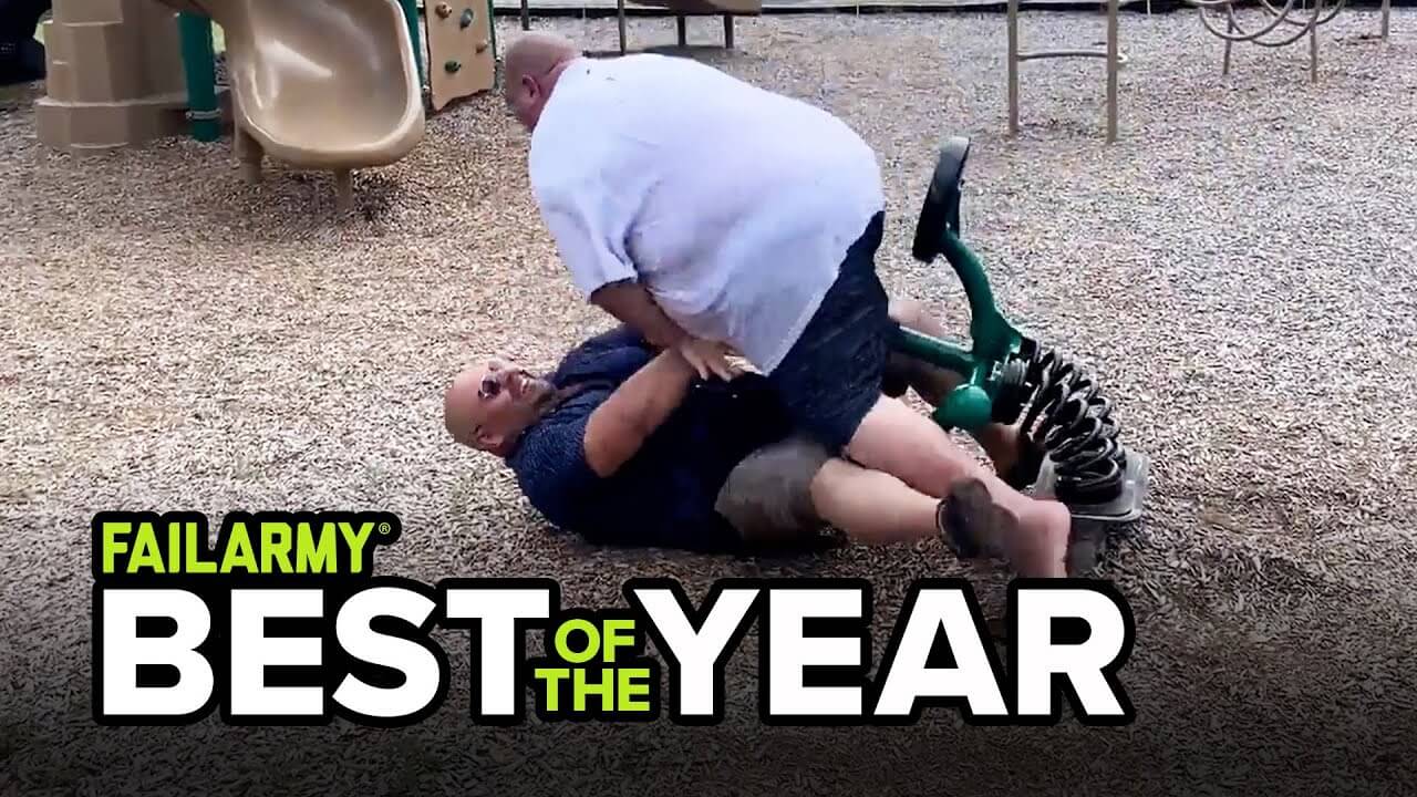two fat guy are playing and having fun and making videos