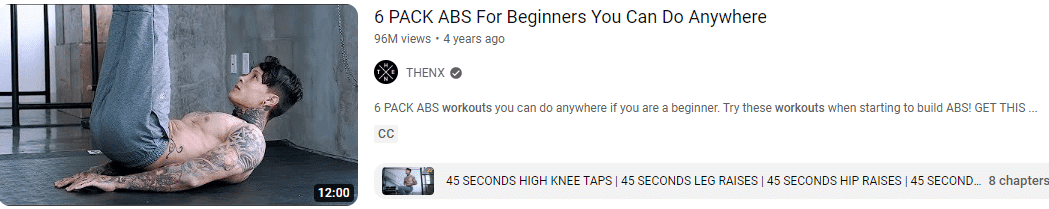 abs for beginners keyworded youtube video title example.