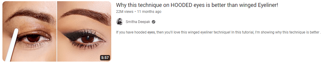 hooded eyes keyworded youtube video title example.