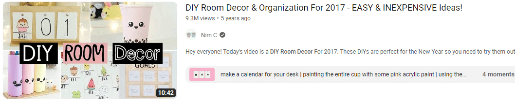 diy room decor keyworded youtube video title example.