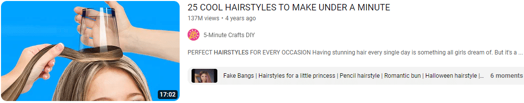 hairstyles keyworded youtube video title example.