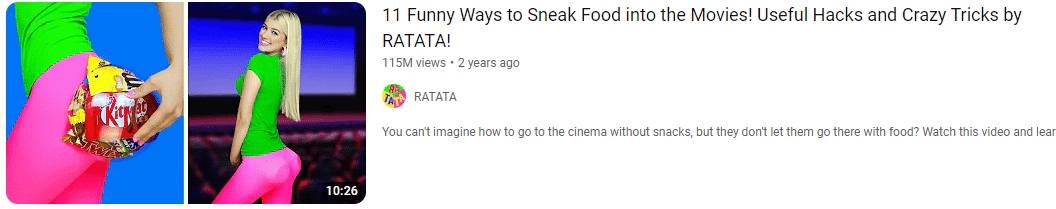 ways to sneak food keyworded youtube video title example.