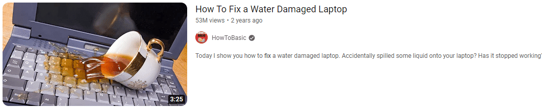 damaged laptop keyworded youtube video title example.