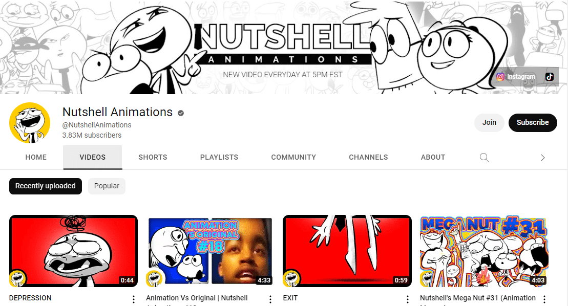 Nutshell Animations creates entertaining animation content for its subscribers.