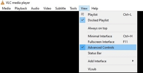 VLC Advanced Controls on VLC media player.