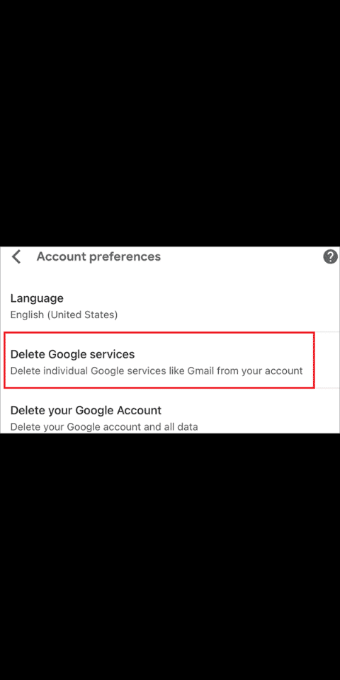 The step to take how to delete the Google services.
