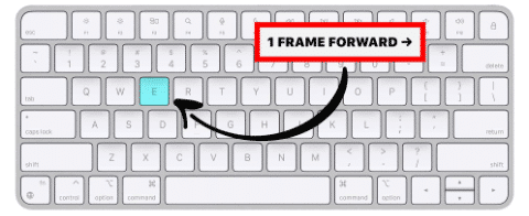 Select 'E' to move 1 frame forward.