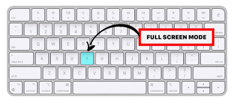 Use key F for the Full Screen Mode.
