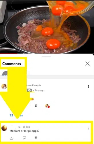 Tapping a comment that you made on a YouTube video.