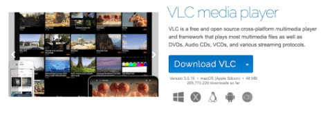 VLC video player to play videos.