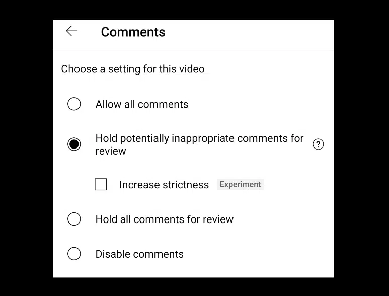 Select “allow all comments” 